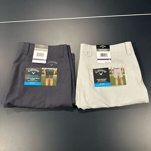 (2) NWT Callaway Men’s Golf Shorts Opti-Dri Size 36 Gray
